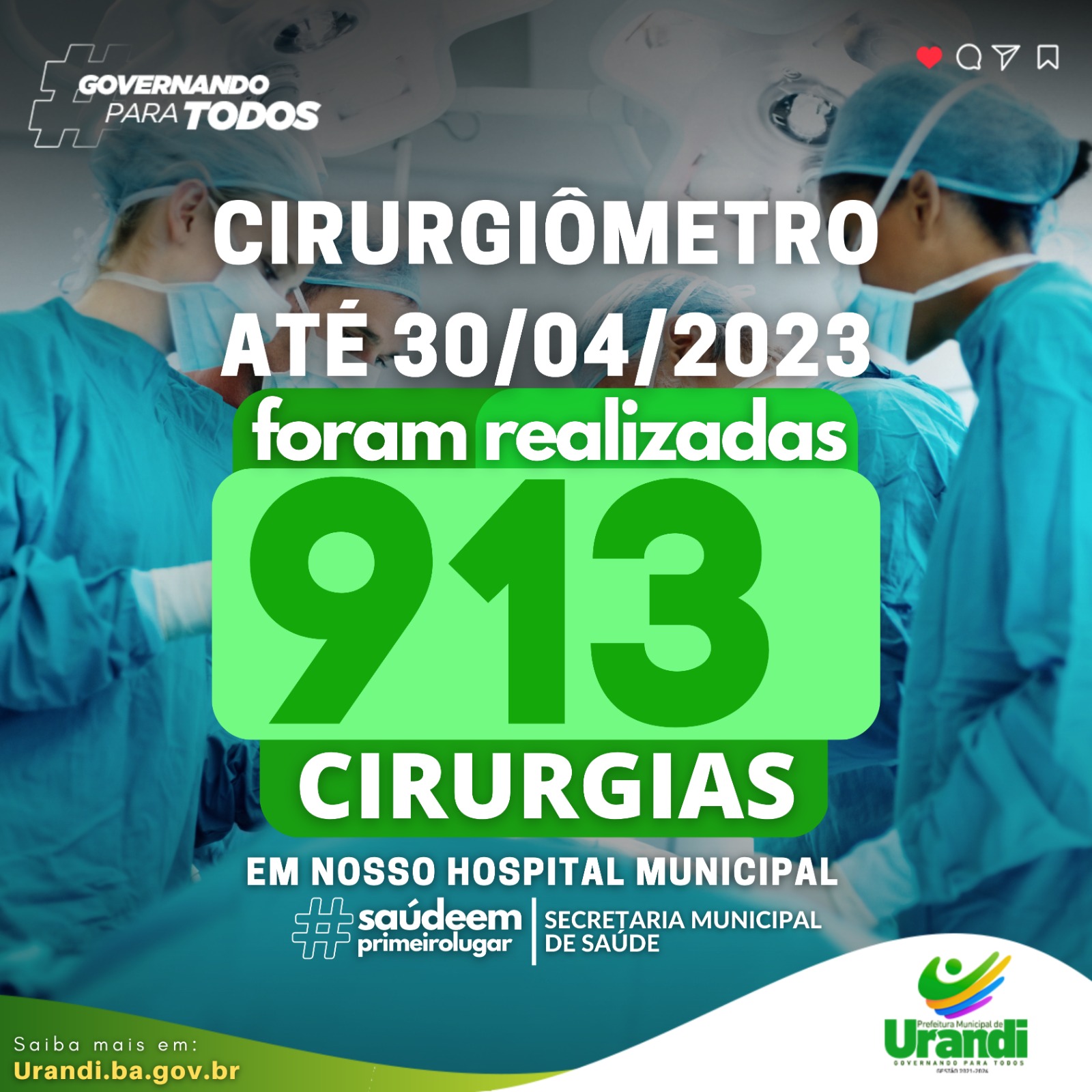 Hospital Municipal realiza 913 Cirurgias em apenas 02 anos e 04 meses de Gestão