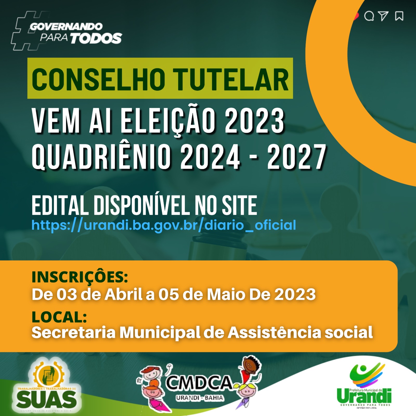 Conselho Tutelar : Eleição 2023 para Quadriênio 2024-2027
